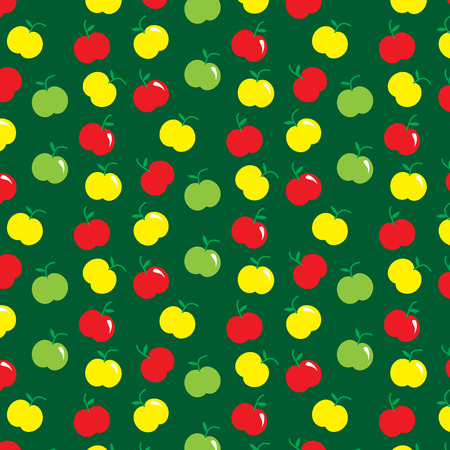 Yellow red green apple pattern background vector illustration imageのイラスト素材