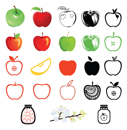 Set of apple iconsのイラスト素材