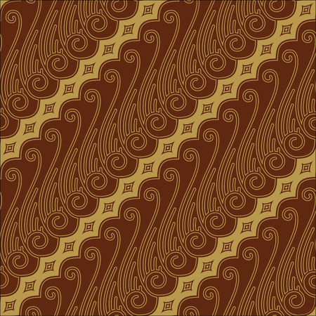 Javanese Batik Seamless Pattern - Set F Lereng Redのイラスト素材