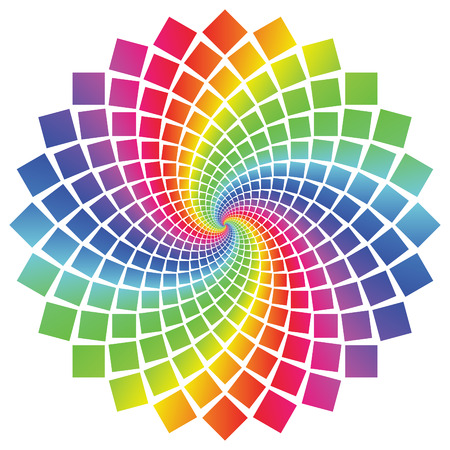 Circular spectrum pattern on white background.のイラスト素材