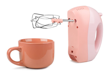 The big cup with a mixerの写真素材