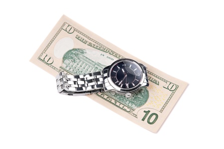 Watch and banknoteの写真素材