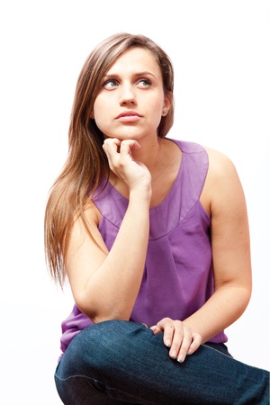 glamour girl, studio shot on whiteの写真素材