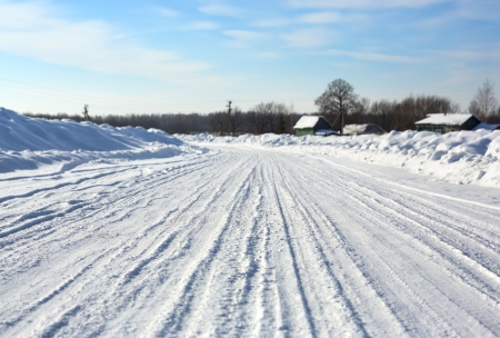 snowy roadの写真素材
