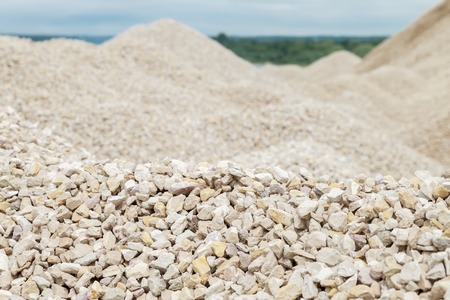 heaps of limestone gravelの写真素材