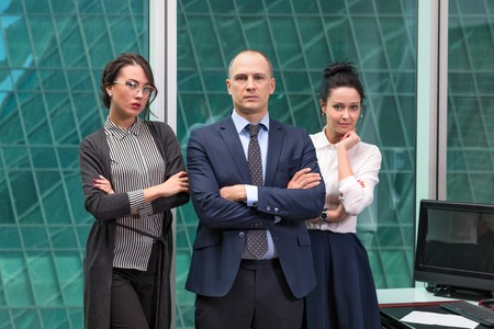 Business team standing in office .Successful business teamの写真素材