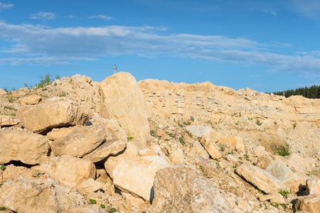 Limestone mining development areaの写真素材