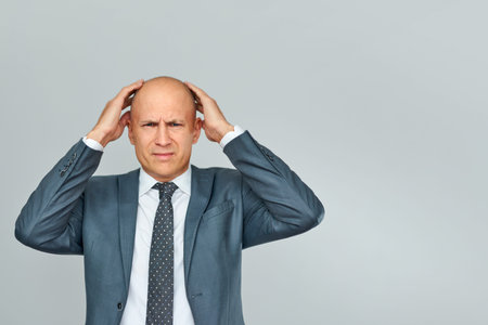 Portrait of worried man. Business problems concept