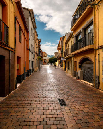 rural town spain summer day tourism conceptの写真素材