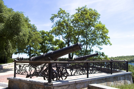 Gun like cannon. During the war, protects the city from invasion.の写真素材