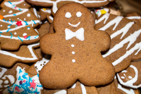 Christmas gingerbread. Gingerbread Man. Vanilla. Food. Holidays. Happy New Year. Sylvester.の写真素材