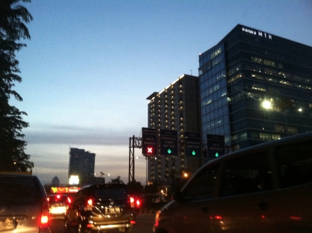 Traffic jam at jakartaの素材