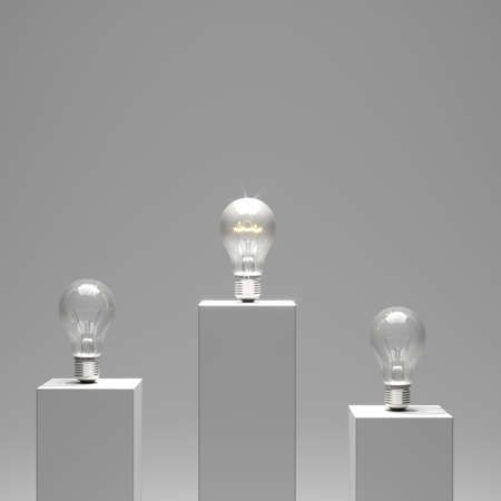 Mirrors Reflection put down with sky reflection. 3D illustration Creative Ideaの写真素材