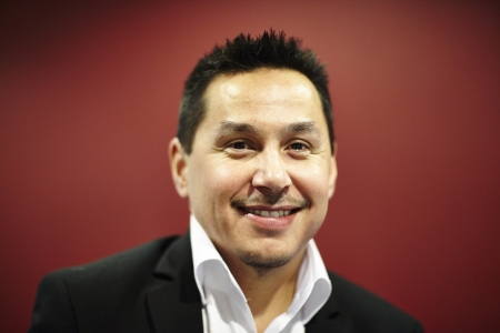 Nuuk, march 12 2013: Greenland Parliament Election Nikku Olsenのeditorial素材