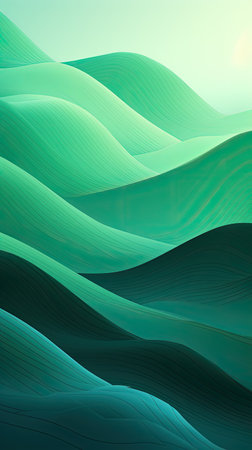 abstract background with smooth wavy lines in green and blue colorsの素材