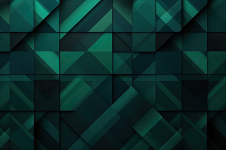 Abstract geometric background with green and black polygons. Vector illustration.の素材