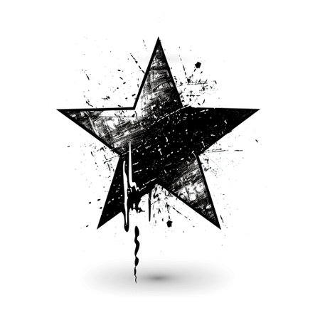 Star grunge icon. Grunge background. Vector illustration.の素材