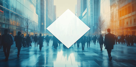 Business People Commuter Cityscape Square Concept. 3D Renderingの素材