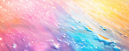 Water drops on a colorful background. Abstract background with copy space.の素材