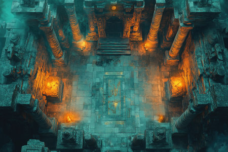 3D CG rendering of Abandoned temple. High resolution image.の素材
