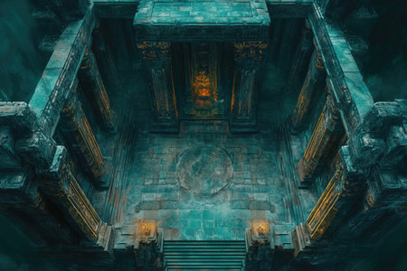 3D CG rendering of ancient ruins. High-resolution image.の素材