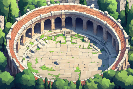 Ancient Roman Theatre in the city of Ephesus, Turkey.の素材