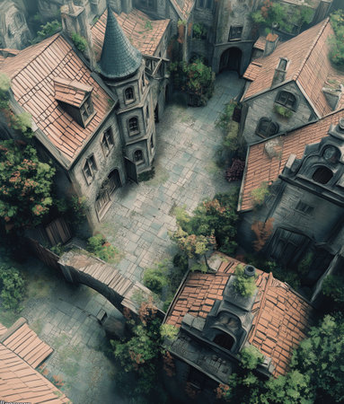 Aerial view of medieval gothic castle in Prague, Czech Republicの素材