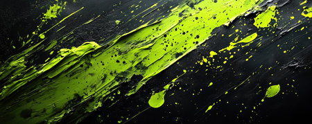 Abstract background of green oil paint on a black background. Texture.の素材
