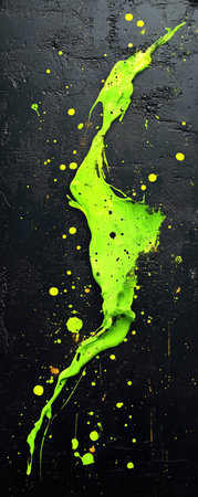abstract green paint splashes on a black background. tintingの素材