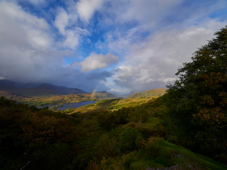 Shop and Inn along the Kenmare Road in the Glengarriff National Park in Ireland.の写真素材