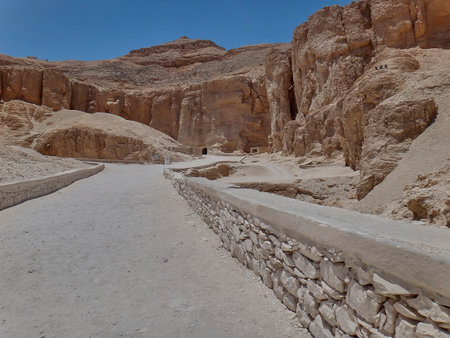 Valley of the Kings, Egypt - 05 09 2011: historic archeological site of the Valley of the Kings in Thebes, Egypt.のeditorial素材
