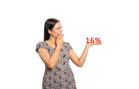 a concept image about the value added tax reduction to 16 percent in Germanyの写真素材