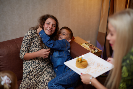 Family Celebrating Children's Birthday sonの写真素材