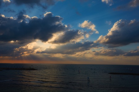 sunrise in the seaの写真素材