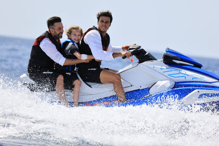 water sport, riding a jet ski Eilat, Israel - September 27, 2022. High quality photo