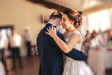 Young couple dancing during the wedding ceremony. Folk traditionsの写真素材