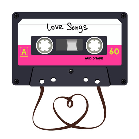 Audio cassette unwound tape.のイラスト素材