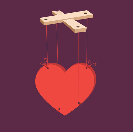 Vector illustration of heart puppets.のイラスト素材
