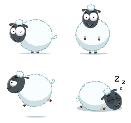Set of funny sheep.のイラスト素材