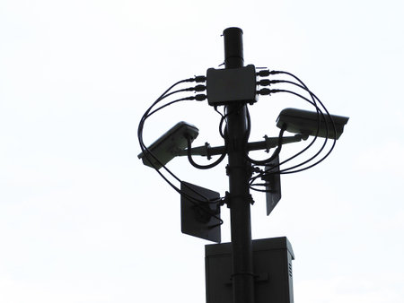 Silhouette of CCTV.
