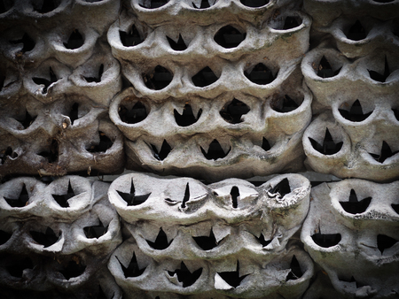 Beautiful of brown paper recycle to be wall abstract background.の写真素材