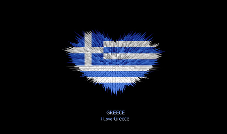The Heart of Greece Flag abstract background.の写真素材