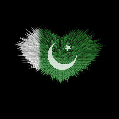 The Heart of Pakistan Flag abstract background.の写真素材