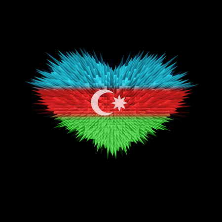 The Heart of Azerbaijan Flag abstract background.の写真素材