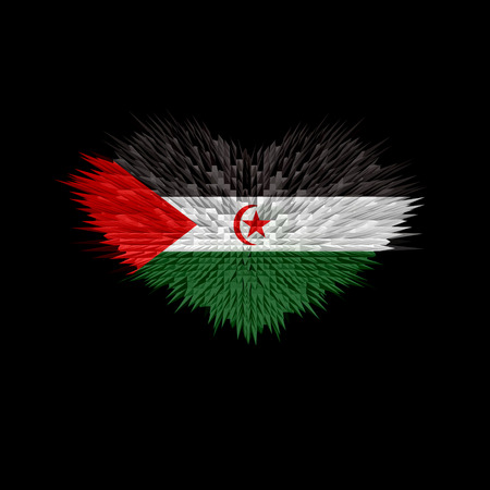 The Heart of Western Sahara Flag abstract background.の写真素材