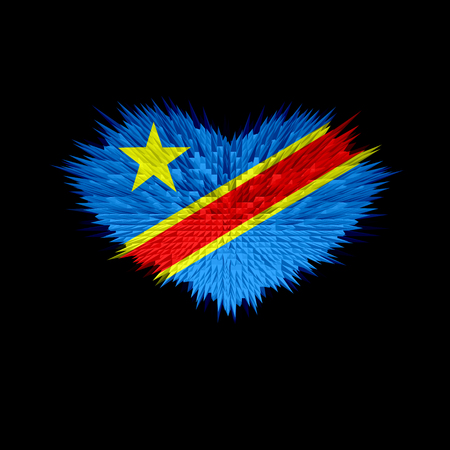 The Heart of Democratic Republic of the Congo Flag abstract background.の写真素材