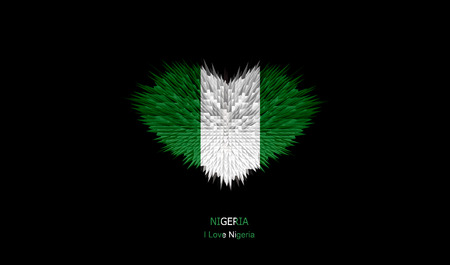 The Heart of Nigeria Flag abstract background.の写真素材