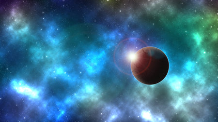 Universe filled with stars and galaxy abstract background.