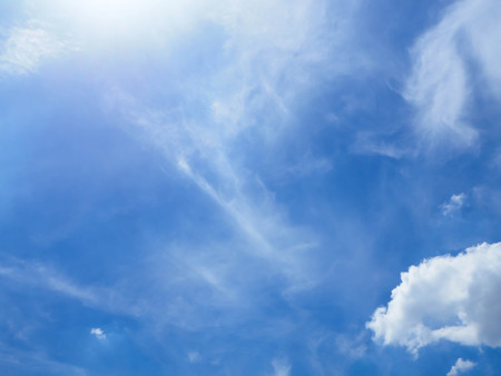 Fantastic soft white clouds against with blue sky abstract background.の写真素材