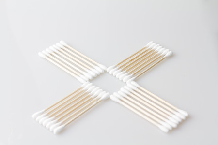 Closeup of cotton swabsの写真素材